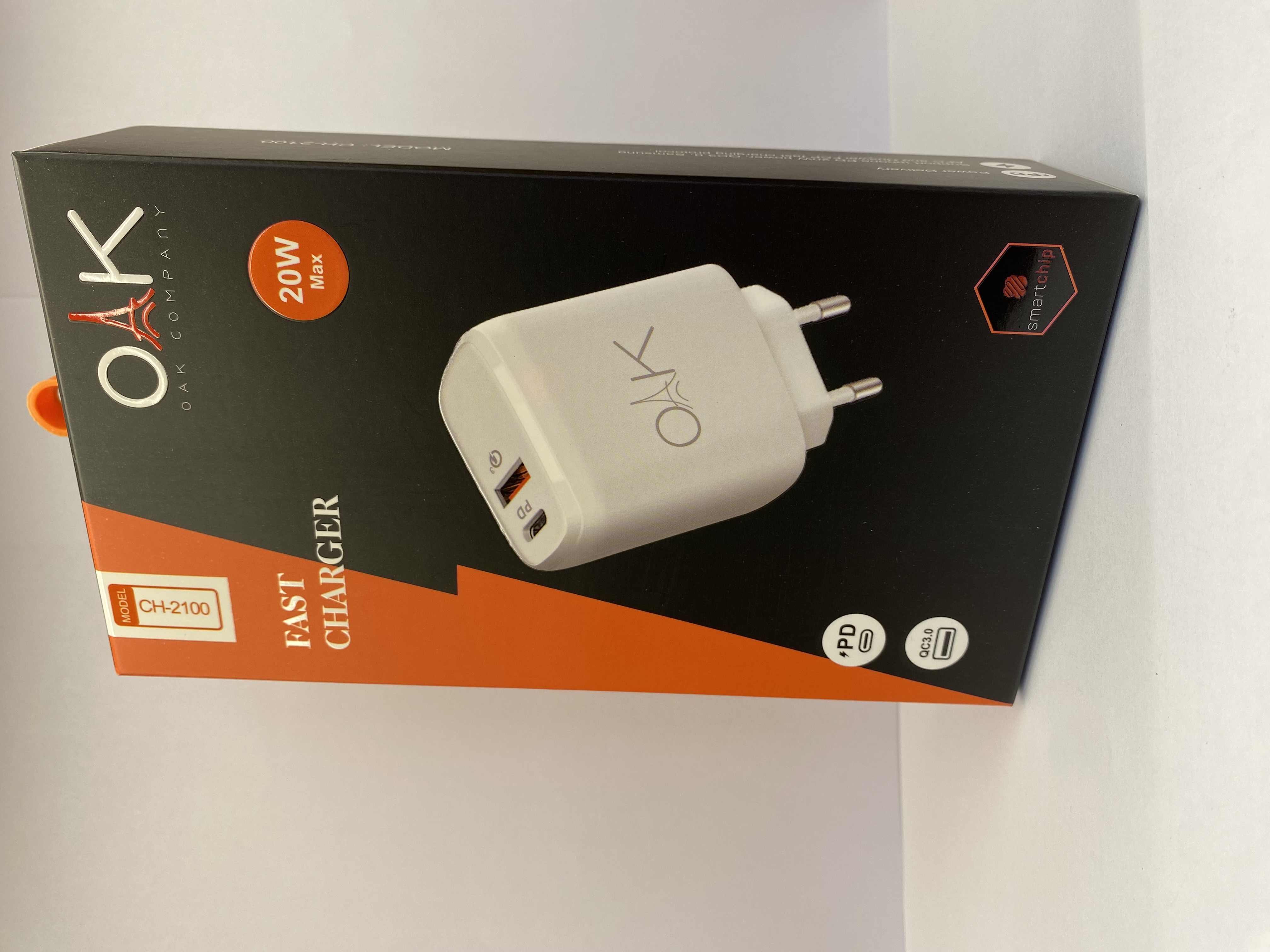 شارژر20وات دو پورت برندOAK مدلCH-2100