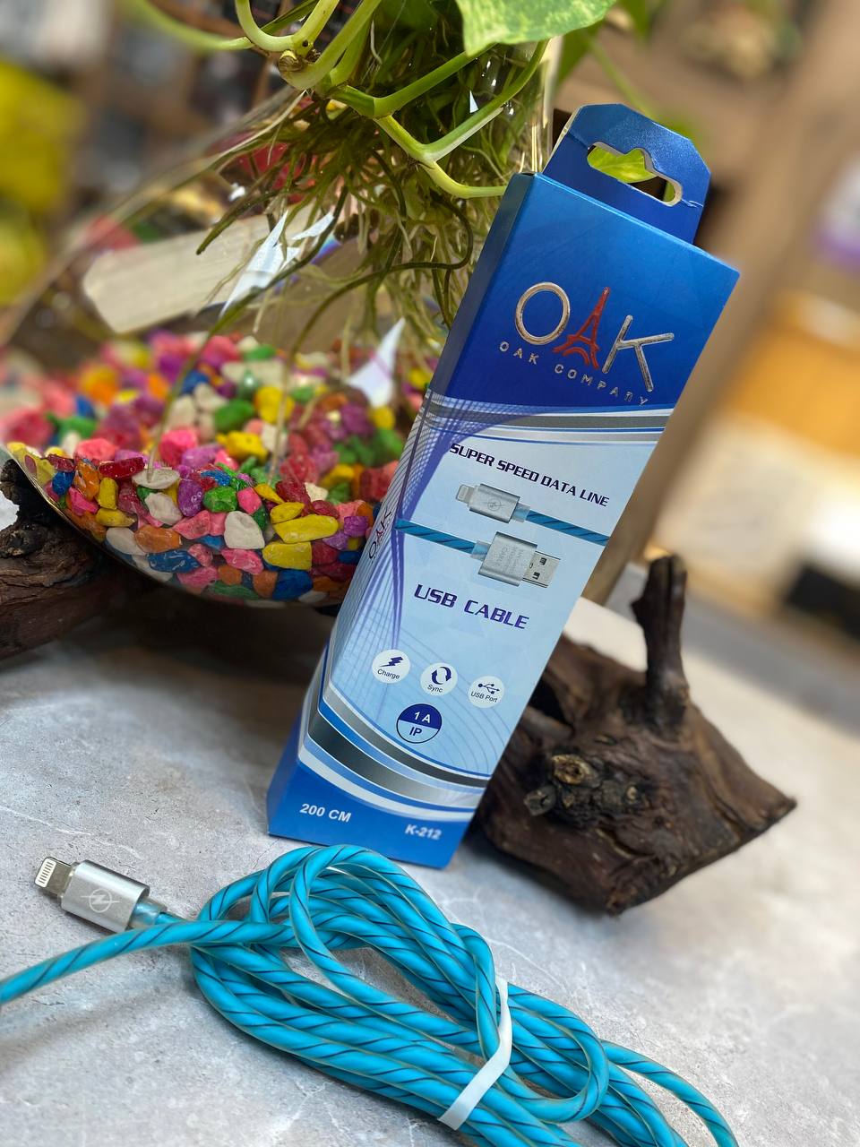 کابل شارژ آیفون سلیکونی مدل OAK K212